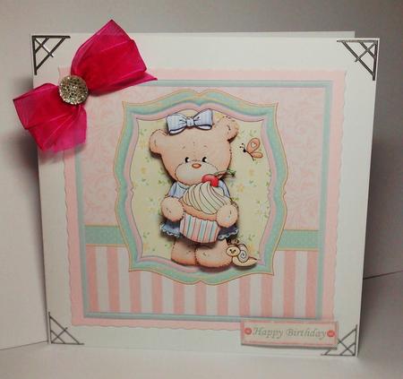 Cupcake Bella Birthday Card Topper & Decoupage by Lynda Tully