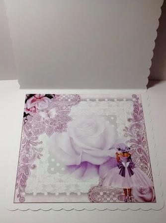 Insert to Compliment Lilac Silky Dress Card Front by Lynda Tully