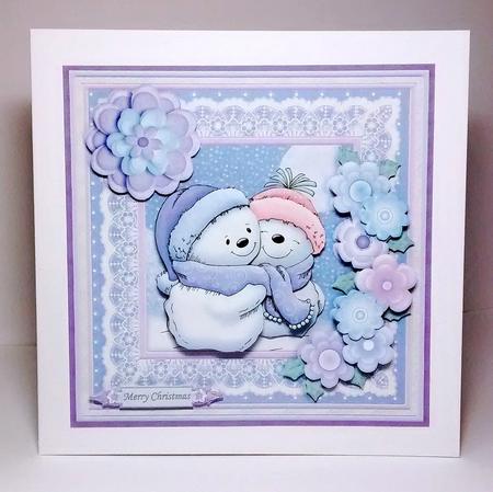 Christmas Snowmen 8x8 Mini Kit & Decoupage by Lynda Tully