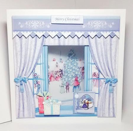 Vintage Carol Singers Christmas Window Aperture 8x8 Mini Kit by Lynda Tully