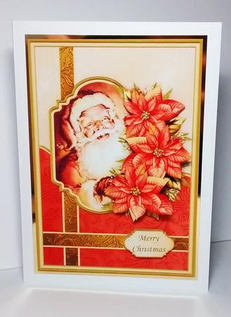 Jolly Santa Vintage Christmas Card Topper & Decoupage by Lynda Tully