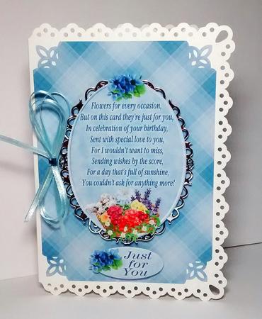 Three Flower Verse Topper with Sentiments by Lynda Tully