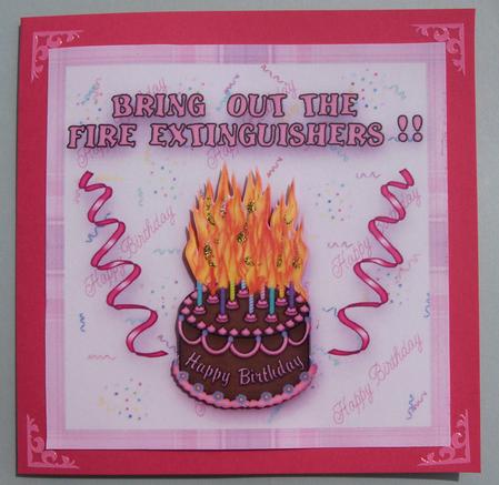 Flaming Birthday Cake Quick Toppers by Lynda Jones