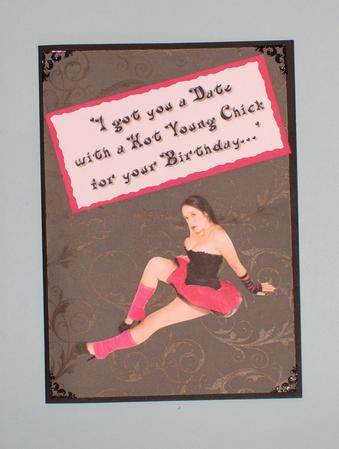 Hot Chick Male Birthday Card Sh0073 by Lynda Jones