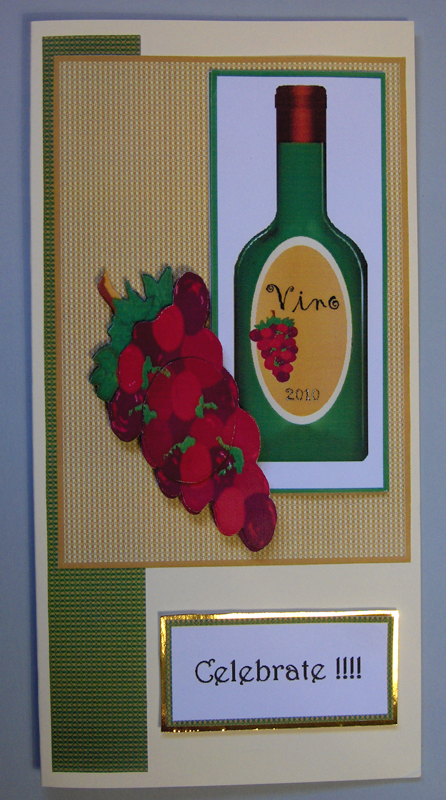 Step by Step Decoupage Bottle of Wine and Grapes Design Sheet by Lynda Jones