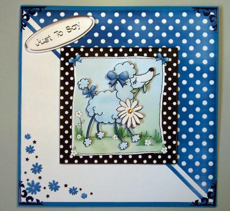 Cute Poodle Quick Card with Decoupage by Lynda Jones