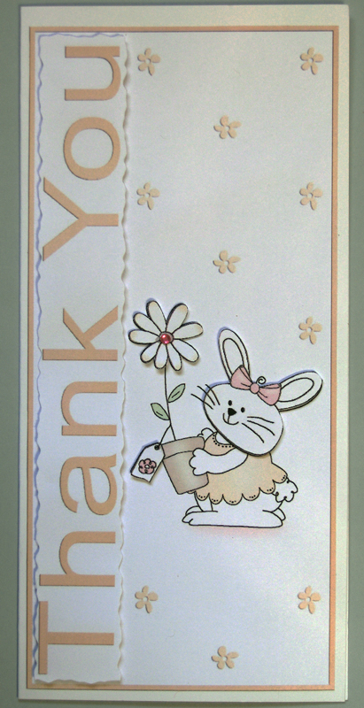 Thank You Bunny Quick Card with Decoupage by Lynda Jones