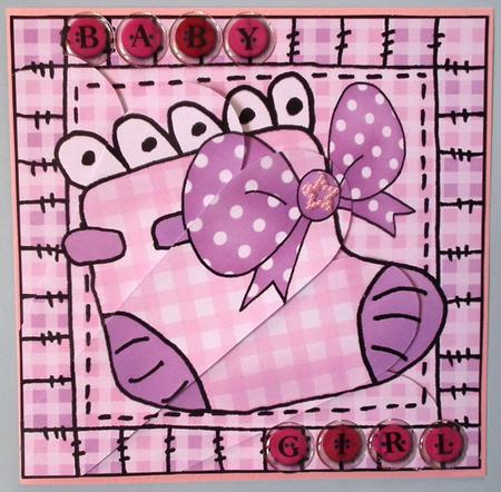Baby Girl Bootee Fan Pyramage Topper by Lynda Jones