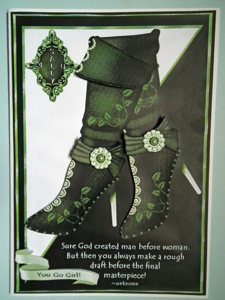 You Go Girl Card Topper in Green by Lynda Jones