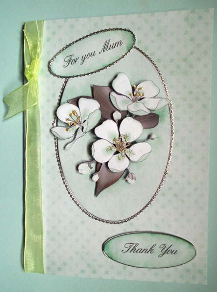 Apple Blossom Kit in Soft Peppermint with Step by Step Decoupage by Lynda Jones
