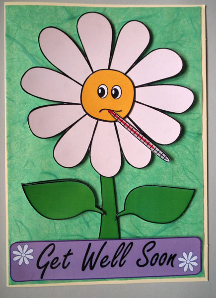 Get Well Soon Daisy Decoupage Sheet by Lynda Jones
