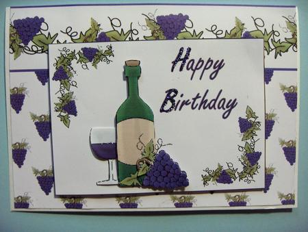 Birthday Wine Decoupage Sheet by Lynda Jones