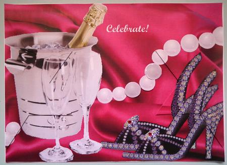 Dancing Shoes Pearls Champagne & Pink Glad Rags Celebrate by Lynda Jones