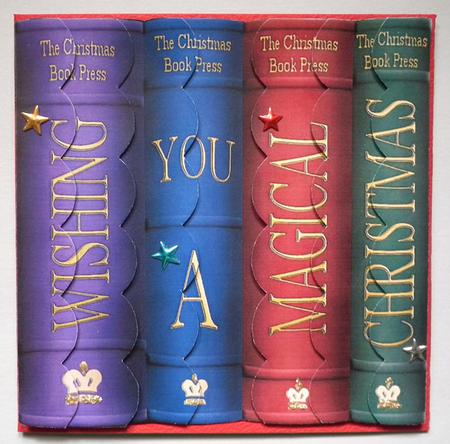 Merry Christmas Books Scallop Edge Side Stacker by Lynda Jones