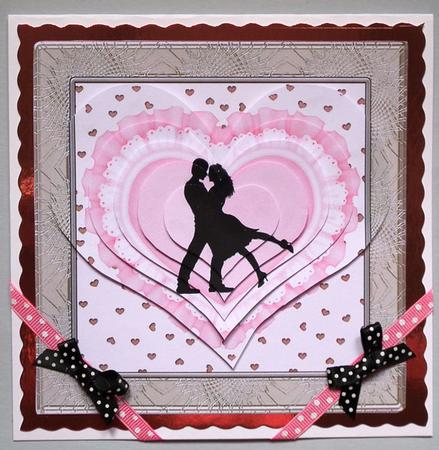 Square Card - Heart Shaped Pyramage Template Kit by Lynda Jones