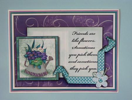 Teal & Wine Floral for Friend by Lynda Jones