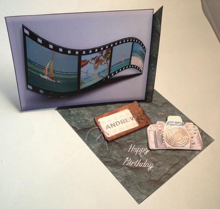Film Strip Over the Edge Easel Card by Lynda Jones