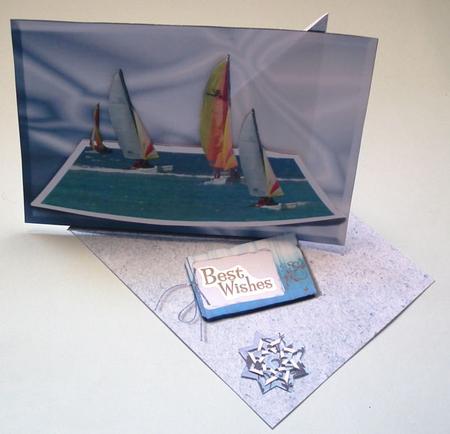 Wind Sailing Over the Edge Easel Card by Lynda Jones