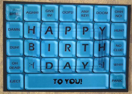 A5 Novelty Fun Computer Keyboard Greetings Pyramage Topper by Lynda Jones