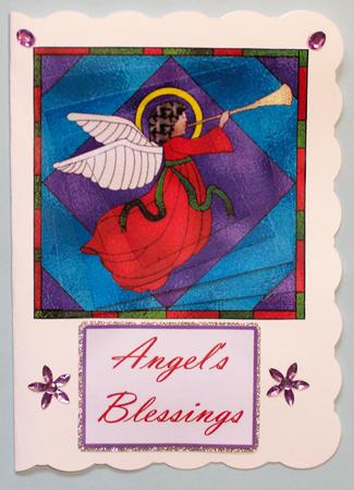 Stained Glass Angel 2 Twisted Pyramid by Lynda Jones