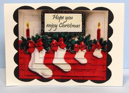 Enjoy Christmas Stockings on the Mantle by Lynda Jones