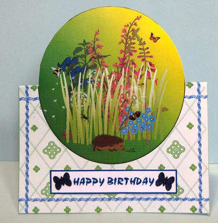 Flower Meadow Over the Edge Card by Lynda Jones