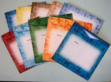 Bumper Value Pack of Square Envelopes in Men's DIY Colours by Lynda Jones
