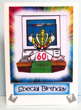 Computer Gamer Boy Age Card Robo by Lynda Jones