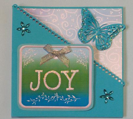 Butterfly Diagonal Border Card by Lynda Jones