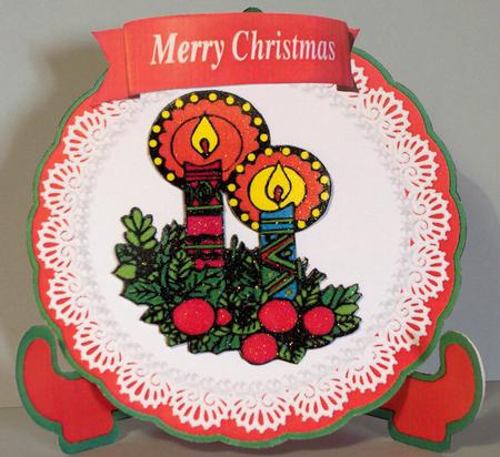 Christmas Aztex Candles Plate by Lynda Jones