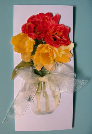 Red & Yellow Tulips A5 Image by Lynda Jones