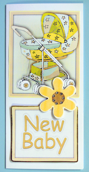 Baby Buggie Girl, Boy and New Baby Toppers by Lynda Jones