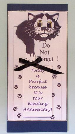 Tuxedo Black & White Cat Anniversary Quick Decoupage Card by Lynda Jones