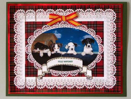 Puppy Dogs Say Merry Christmas in English Spanish & German by Lynda Jones