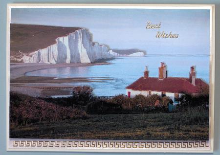 The Seven Sisters Sussex England a Scene Builder Card Front by Lynda Jones