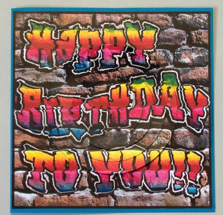 Graffiti Birthday Circle Pyramage Topper by Lynda Jones