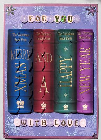 Merry Christmas Books Scallop Edge Side Stacker by Lynda Jones