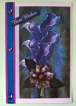 Purple Lilies Happy Birthday Best Wishes, with Sympathy on Your Special Day Get Well Soon by Lynda Jones