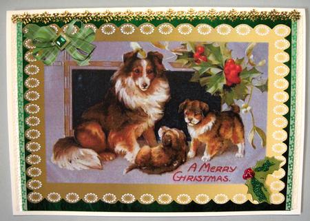 A4 Christmas Collie Dog Card by Lynda Jones