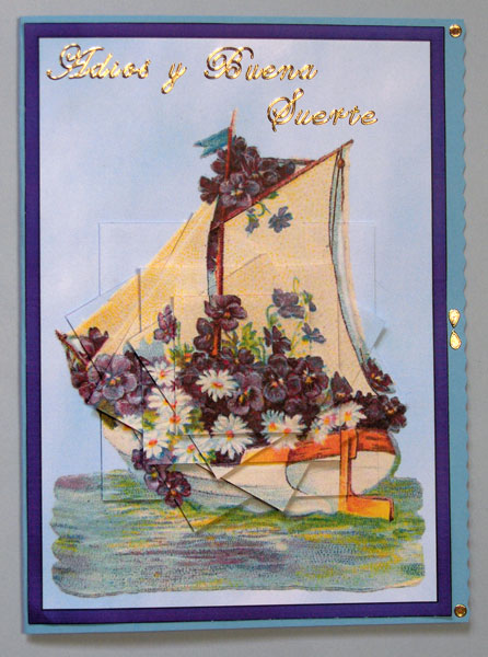 Sailing Ship of Flowers - Goodbye and Good Luck Twisted Pyramid by Lynda Jones