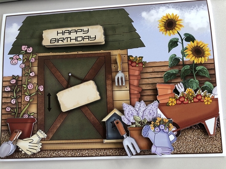 Gone for Tea Gardening Decoupage, Birthday by LYNDSEY HIRONS