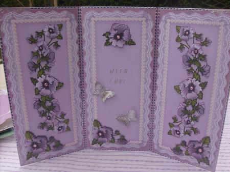 Pansies, Pearls & Lace in Mauve by Lynn Armstrong