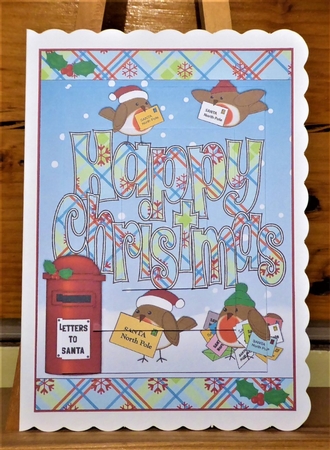 Christmas Robins with letters to Santa CHRISTMAS 5x7 portrait by Lynn Butters