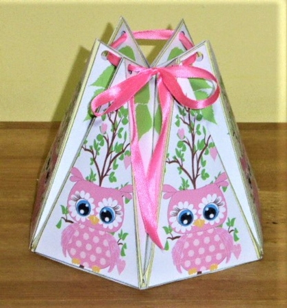 HEXAGONAL GIFT BAG - FLOWER OWLS by Lynn Butters