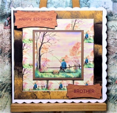 Fishing - Birthday/Fathers Day Pyramage Card by Lynn Butters