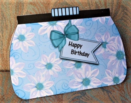 3D Shaped Card  Kit - Pretty Floral Clutch Bag by Lynn Butters