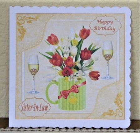 Pretty Tulips Birthday Decoupage Topper 5 by Lynn Butters
