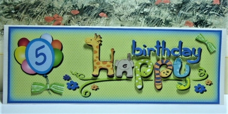Animal Letters Boy Birthday Card DL by Lynn Butters