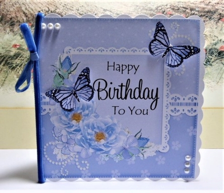 3D Easel Card Mini Kit - A Touch of Elegance Birthday - Flowers, Lace, Butterflies & Pearls by Lynn Butters