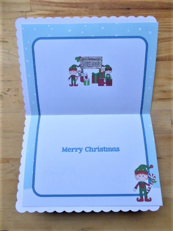 Christmas Elves with presents and sign SPECIAL COUPLE insert by Lynn Butters